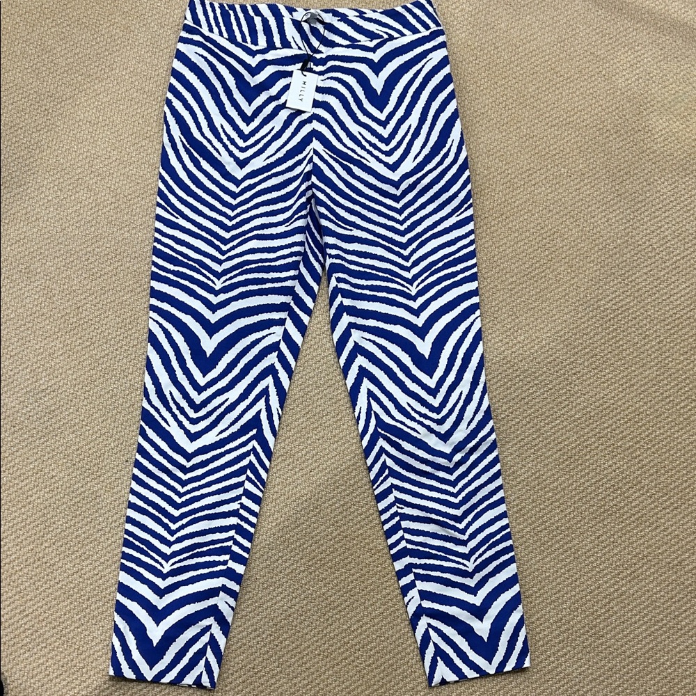 Milly Blue and White Patterned Women’s elegance Pants